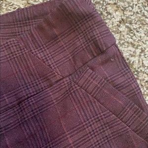 Soho pull on plaid burgundy stretch dress pants S